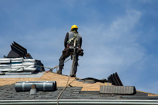 Professional Storm Damage Roof Repair technician working in Quaker Hill, CT